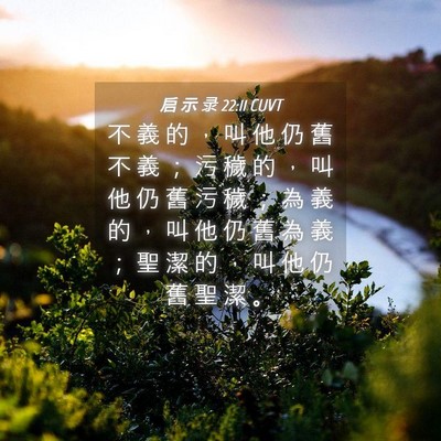 Picture 04 - 启 示 录 22:11 CUVT - 不 義 的 ， 叫 他 仍 舊 不 義 ； 污 - Bible Verse Picture