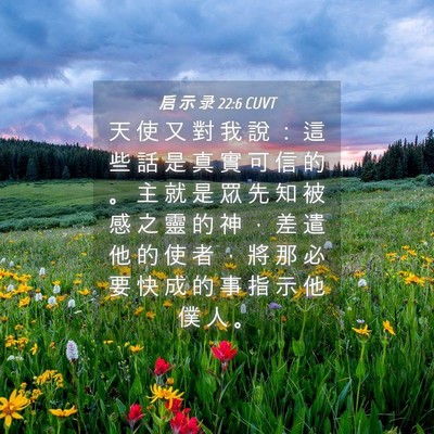 Picture 04 - 启 示 录 22:6 CUVT - 天 使 又 對 我 說 ： 這 些 話 是 真 - Bible Verse Picture