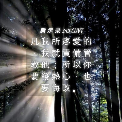 Picture 04 - 启 示 录 3:19 CUVT - 凡 我 所 疼 愛 的 ， 我 就 責 備 管 - Bible Verse Picture