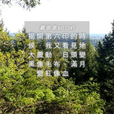 Picture 04 - 启 示 录 6:12 CUVT - 揭 開 第 六 印 的 時 候 ， 我 又 看 - Bible Verse Picture