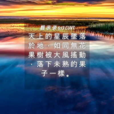 Picture 04 - 启 示 录 6:13 CUVT - 天 上 的 星 辰 墜 落 於 地 ， 如 同 - Bible Verse Picture