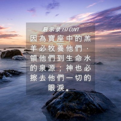 Picture 04 - 启 示 录 7:17 CUVT - 因 為 寶 座 中 的 羔 羊 必 牧 養 他 - Bible Verse Picture