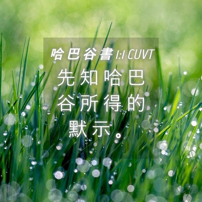Picture 04 - 哈 巴 谷 書 1:1 CUVT - 先 知 哈 巴 谷 所 得 的 默 示 - Bible Verse Picture