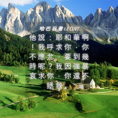 Picture 04 - 哈 巴 谷 書 1:2 CUVT - 他 說 ： 耶 和 華 啊 ！ 我 呼 求 你 - Bible Verse Picture