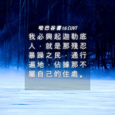Picture 04 - 哈 巴 谷 書 1:6 CUVT - 我 必 興 起 迦 勒 底 人 ， 就 是 那 - Bible Verse Picture