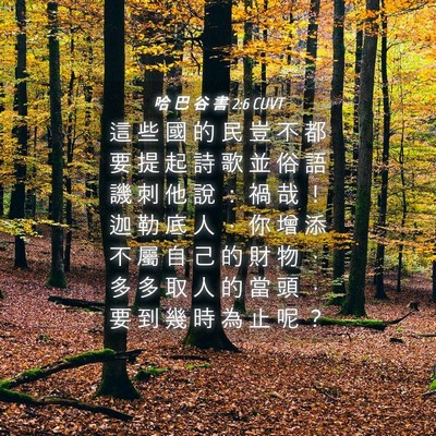 Picture 04 - 哈 巴 谷 書 2:6 CUVT - 這 些 國 的 民 豈 不 都 要 提 起 詩 - Bible Verse Picture
