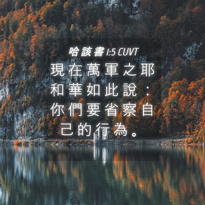 Picture 04 - 哈 該 書 1:5 CUVT - 現 在 萬 軍 之 耶 和 華 如 此 說 ： - Bible Verse Picture