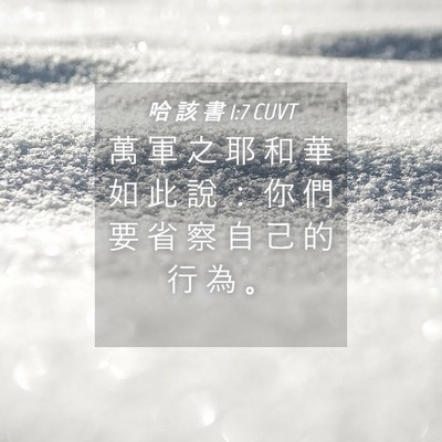 Picture 04 - 哈 該 書 1:7 CUVT - 萬 軍 之 耶 和 華 如 此 說 ： 你 們 - Bible Verse Picture