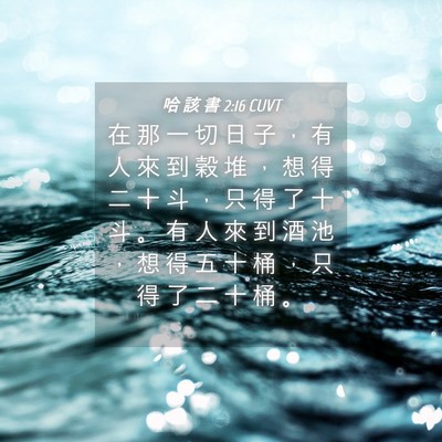 Picture 04 - 哈 該 書 2:16 CUVT - 在 那 一 切 日 子 ， 有 人 來 到 穀 - Bible Verse Picture