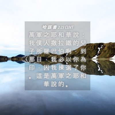 Picture 04 - 哈 該 書 2:23 CUVT - 萬 軍 之 耶 和 華 說 ： 我 僕 人 撒 - Bible Verse Picture