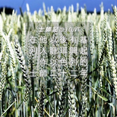 Picture 04 - 士 師 記 10:3 CUVT - 在 他 以 後 有 基 列 人 睚 珥 興 起 - Bible Verse Picture