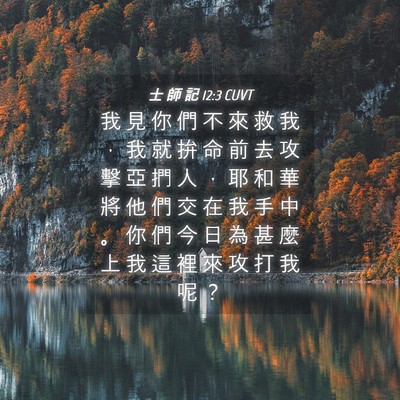 Picture 04 - 士 師 記 12:3 CUVT - 我 見 你 們 不 來 救 我 ， 我 就 拚 - Bible Verse Picture