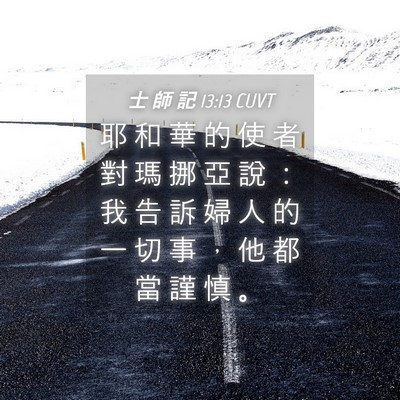 Picture 04 - 士 師 記 13:13 CUVT - 耶 和 華 的 使 者 對 瑪 挪 亞 說 ： - Bible Verse Picture