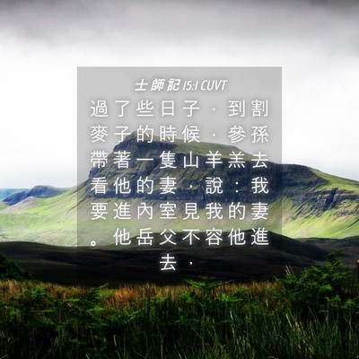 Picture 04 - 士 師 記 15:1 CUVT - 過 了 些 日 子 ， 到 割 麥 子 的 時 - Bible Verse Picture