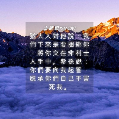 Picture 04 - 士 師 記 15:12 CUVT - 猶 大 人 對 他 說 ： 我 們 下 來 是 - Bible Verse Picture
