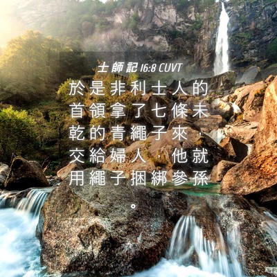 Picture 04 - 士 師 記 16:8 CUVT - 於 是 非 利 士 人 的 首 領 拿 了 七 - Bible Verse Picture
