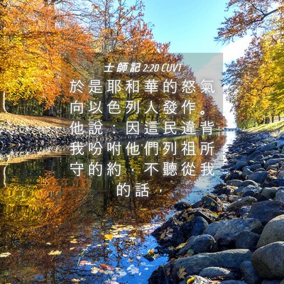 Picture 04 - 士 師 記 2:20 CUVT - 於 是 耶 和 華 的 怒 氣 向 以 色 列 - Bible Verse Picture
