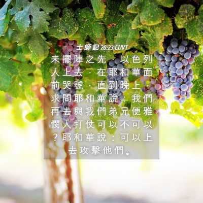 Picture 04 - 士 師 記 20:23 CUVT - 未 擺 陣 之 先 ， 以 色 列 人 上 去 - Bible Verse Picture