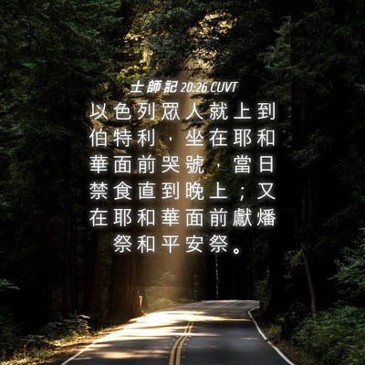 Picture 04 - 士 師 記 20:26 CUVT - 以 色 列 眾 人 就 上 到 伯 特 利 ， - Bible Verse Picture