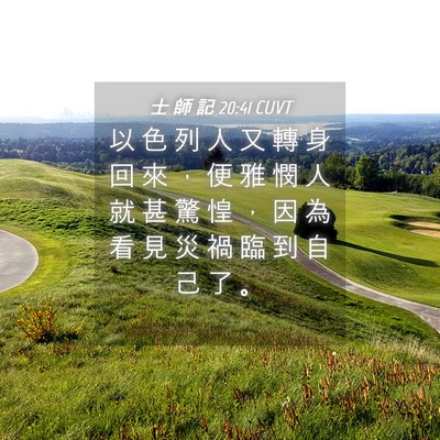 Picture 04 - 士 師 記 20:41 CUVT - 以 色 列 人 又 轉 身 回 來 ， 便 雅 - Bible Verse Picture