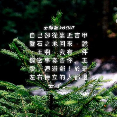 Picture 04 - 士 師 記 3:19 CUVT - 自 己 卻 從 靠 近 吉 甲 鑿 石 之 地 - Bible Verse Picture