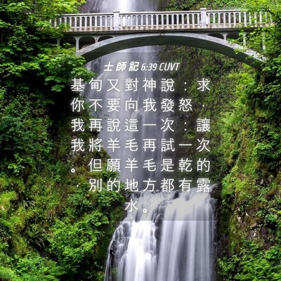 Picture 04 - 士 師 記 6:39 CUVT - 基 甸 又 對 神 說 ： 求 你 不 要 向 - Bible Verse Picture