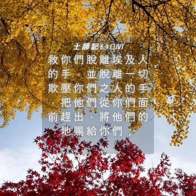 Picture 04 - 士 師 記 6:9 CUVT - 救 你 們 脫 離 埃 及 人 的 手 ， 並 - Bible Verse Picture