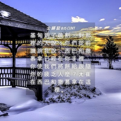 Picture 04 - 士 師 記 8:15 CUVT - 基 甸 到 了 疏 割 ， 對 那 裡 的 人 - Bible Verse Picture