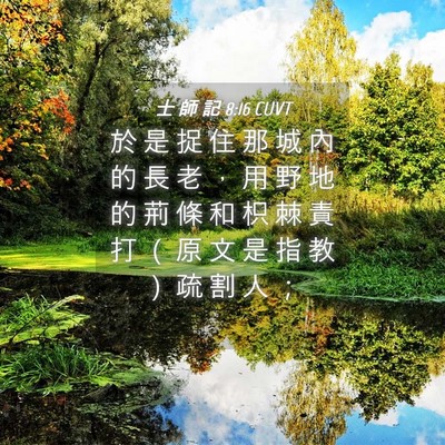 Picture 04 - 士 師 記 8:16 CUVT - 於 是 捉 住 那 城 內 的 長 老 ， 用 - Bible Verse Picture