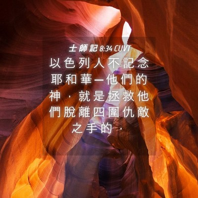 Picture 04 - 士 師 記 8:34 CUVT - 以 色 列 人 不 記 念 耶 和 華 ─ 他 - Bible Verse Picture
