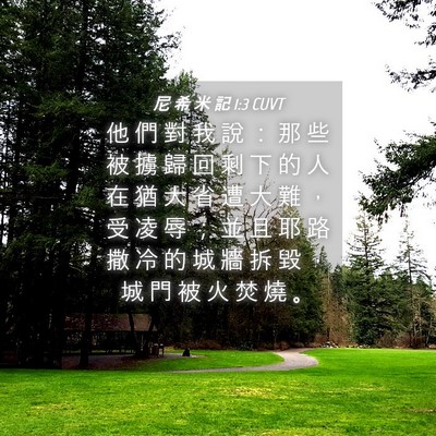 Picture 04 - 尼 希 米 記 1:3 CUVT - 他 們 對 我 說 ： 那 些 被 擄 歸 回 - Bible Verse Picture
