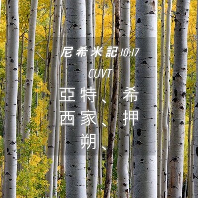 Picture 04 - 尼 希 米 記 10:17 CUVT - 亞 特 、 希 西 家 、 押 朔 - Bible Verse Picture