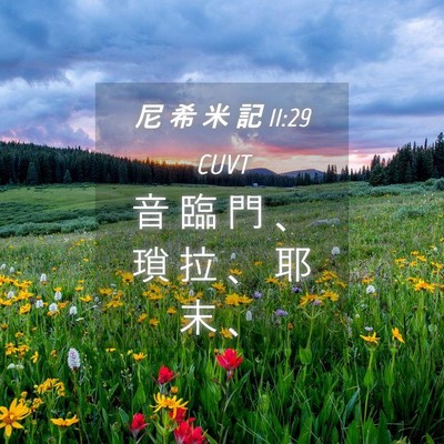 Picture 04 - 尼 希 米 記 11:29 CUVT - 音 臨 門 、 瑣 拉 、 耶 末 - Bible Verse Picture