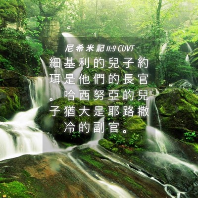 Picture 04 - 尼 希 米 記 11:9 CUVT - 細 基 利 的 兒 子 約 珥 是 他 們 的 - Bible Verse Picture