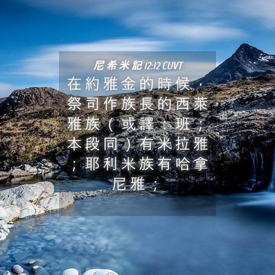 Picture 04 - 尼 希 米 記 12:12 CUVT - 在 約 雅 金 的 時 候 ， 祭 司 作 族 - Bible Verse Picture