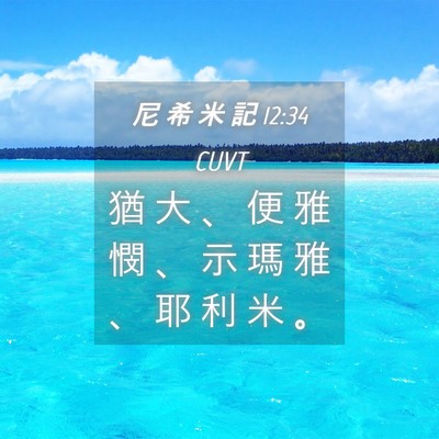 Picture 04 - 尼 希 米 記 12:34 CUVT - 猶 大 、 便 雅 憫 、 示 瑪 雅 、 耶 - Bible Verse Picture