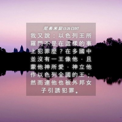 Picture 04 - 尼 希 米 記 13:26 CUVT - 我 又 說 ： 以 色 列 王 所 羅 門 不 - Bible Verse Picture