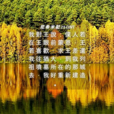 Picture 04 - 尼 希 米 記 2:5 CUVT - 我 對 王 說 ： 僕 人 若 在 王 眼 前 - Bible Verse Picture