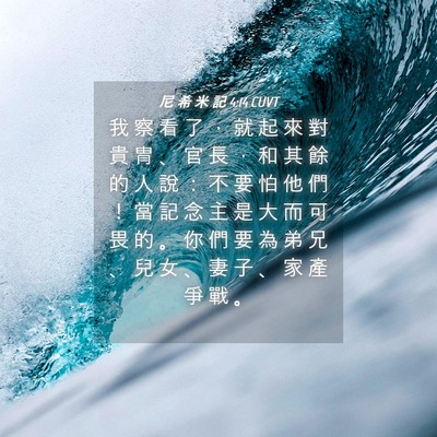 Picture 04 - 尼 希 米 記 4:14 CUVT - 我 察 看 了 ， 就 起 來 對 貴 冑 、 - Bible Verse Picture