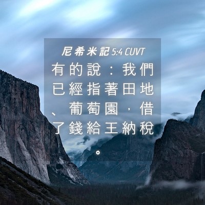 Picture 04 - 尼 希 米 記 5:4 CUVT - 有 的 說 ： 我 們 已 經 指 著 田 地 - Bible Verse Picture