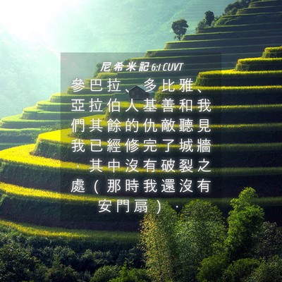 Picture 04 - 尼 希 米 記 6:1 CUVT - 參 巴 拉 、 多 比 雅 、 亞 拉 伯 人 - Bible Verse Picture