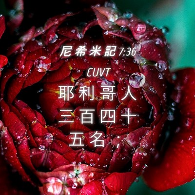 Picture 04 - 尼 希 米 記 7:36 CUVT - 耶 利 哥 人 三 百 四 十 五 名 - Bible Verse Picture