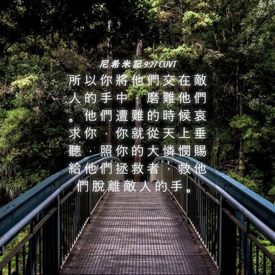 Picture 04 - 尼 希 米 記 9:27 CUVT - 所 以 你 將 他 們 交 在 敵 人 的 手 - Bible Verse Picture