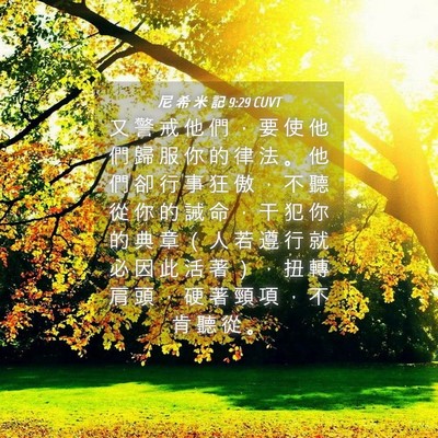 Picture 04 - 尼 希 米 記 9:29 CUVT - 又 警 戒 他 們 ， 要 使 他 們 歸 服 - Bible Verse Picture