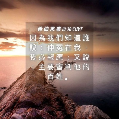 Picture 04 - 希 伯 來 書 10:30 CUVT - 因 為 我 們 知 道 誰 說 ： 伸 冤 在 - Bible Verse Picture