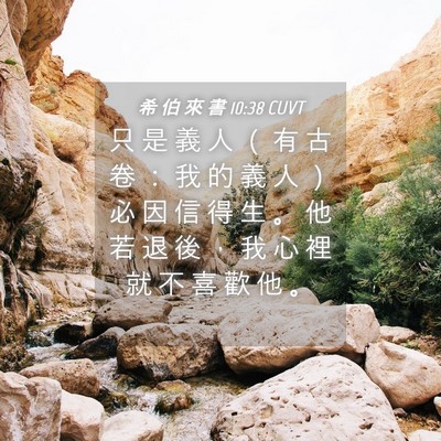 Picture 04 - 希 伯 來 書 10:38 CUVT - 只 是 義 人 （ 有 古 卷 ： 我 的 義 - Bible Verse Picture
