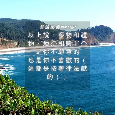 Picture 04 - 希 伯 來 書 10:8 CUVT - 以 上 說 ： 祭 物 和 禮 物 ， 燔 祭 - Bible Verse Picture