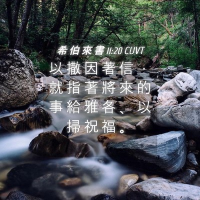 Picture 04 - 希 伯 來 書 11:20 CUVT - 以 撒 因 著 信 ， 就 指 著 將 來 的 - Bible Verse Picture