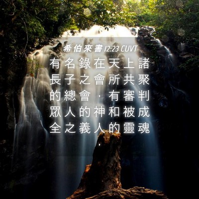 Picture 04 - 希 伯 來 書 12:23 CUVT - 有 名 錄 在 天 上 諸 長 子 之 會 所 - Bible Verse Picture