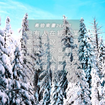 Picture 04 - 希 伯 來 書 2:6 CUVT - 但 有 人 在 經 上 某 處 證 明 說 ： - Bible Verse Picture